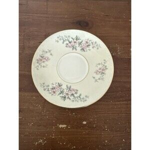 6” Homer Laughlin Georgian Eggshell saucer set Pink Floral
